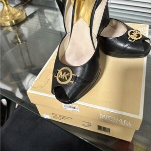 Michael Kors Black Peep-Toe Women's Shoes